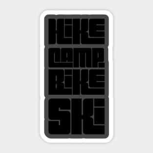 Hike Camp Bike Ski Sticker